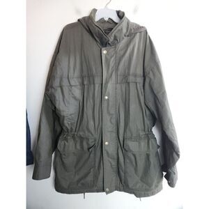 Brooks Brothers Men Dark Green Portugal Hooded Anorak Style Full Zip Jacket  XL